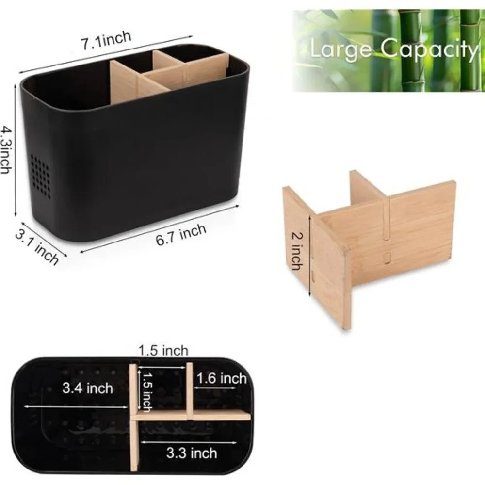 Toothbrush Holder Bathroom Organizer Electric Toothbrush Kids Countertop 4 Slot